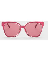 Charles & Keith - Oversized Square Metallic Accent Sunglasses - Lyst