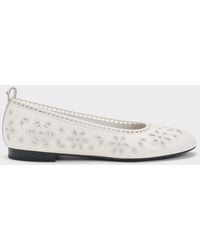 Charles & Keith - Leather Embroidered Ballet Flats - Lyst