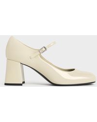 Charles & Keith - Patent Block-Heel Mary Jane Pumps - Lyst