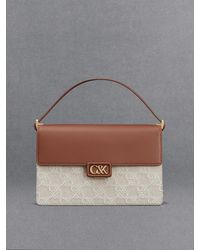 Charles & Keith - Leather & Canvas Two-tone Shoulder Bag - Lyst