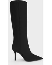 Charles & Keith - Faux Suede Pointed Stiletto Knee-high Boots - Lyst