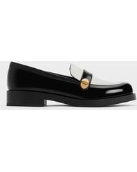 Charles & Keith - Two-tone Metallic-buckle Strap Loafers - Lyst