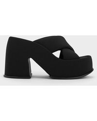Charles & Keith - Toni Puffy-strap Crossover Platform Mules - Lyst