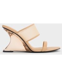 Charles & Keith - Mesh Sculptural-Heel Wedges - Lyst
