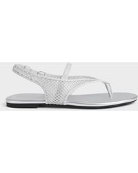 Charles & Keith - Ellory Mesh Thong Slingback Sandals - Lyst