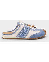 Charles & Keith - Denim & Leather Slip-On Sneakers - Lyst