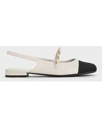 Charles & Keith - Beaded Chain-link Slingback Flats - Lyst