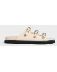 Charles & Keith - Buckled Triple-strap Sandals - Lyst