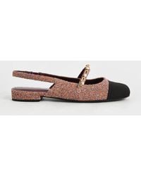 Charles & Keith - Beaded Chain-link Terry Cloth & Grosgrain Slingback Mary Janes - Lyst