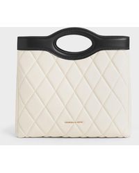 Charles & Keith - Arwen Two-tone Quilted Curved-handle Bag - Lyst
