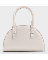 Charles & Keith - Leather Half-Moon Bowling Bag - Lyst