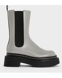Charles & Keith - Stitch-Trim Platform Chelsea Boots - Lyst