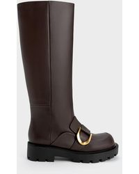 Charles & Keith - Gabine Loafer Knee-high Boots - Lyst