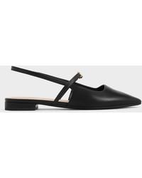 Charles & Keith - Metallic-accent Pointed-toe Slingback Flats - Lyst