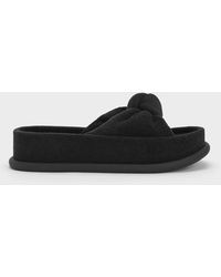 Charles & Keith - Loey Textured Knotted Slides - Lyst