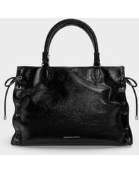 Charles & Keith - Large Nylah Grommet Lace-Up Tote Bag - Lyst