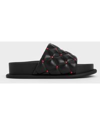 Charles & Keith - Dahlia Padded Quilted Heart-print Sandals - Lyst