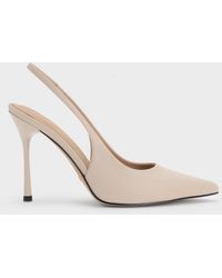 Charles & Keith - Leather Slingback Stiletto Pumps - Lyst