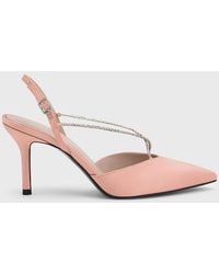 Charles & Keith - Adel Recycled Polyester Gem-strap Slingback Ballerina Pumps - Lyst