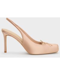 Charles & Keith - Satin Ruched Stiletto Slingback Pumps - Lyst
