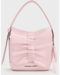 Charles & Keith - Kadee Ruched Bow-Charm Mini Bag - Lyst