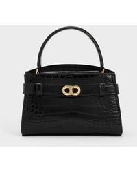 Charles & Keith - Aubrielle Croc-effect Top Handle Bag - Lyst