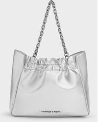 Charles & Keith - Brigette Ruched Glittered Chain-handle Shoulder Bag - Lyst