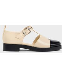 Charles & Keith - Charly Two-tone T-bar Buckled Sandals - Lyst