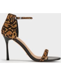 Charles & Keith - Kyra Calf Hair Leopard-Print Stiletto Sandals - Lyst