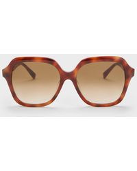 Charles & Keith - Tortoiseshell Recycled Acetate Wide-square Sunglasses - Lyst