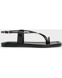 Charles & Keith - Metallic-accent Toe-ring Sandals - Lyst