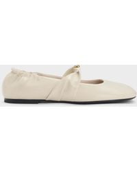 Charles & Keith - Metallic-Accent Twist-Strap Mary Jane Flats - Lyst
