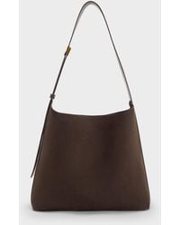 Charles & Keith - Edna Recycled Suede Tote Bag - Lyst