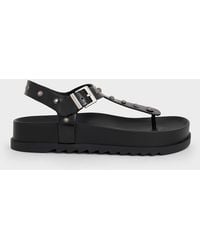 Charles & Keith - Studded Heart-Embellished Thong Sandals - Lyst