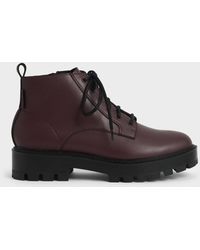 Charles & Keith - Lace-up Chunky Ankle Boots - Lyst
