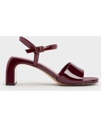 Charles & Keith - Patent Ankle-Strap Heeled Sandals - Lyst