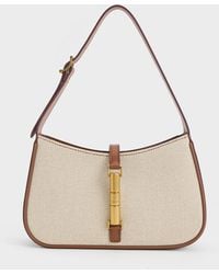 Charles & Keith - Cesia Canvas Metallic Accent Shoulder Bag - Lyst