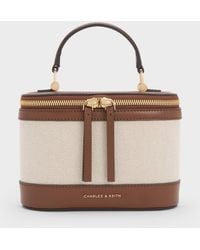 Charles & Keith - Enola Canvas Top Handle Vanity Bag - Lyst