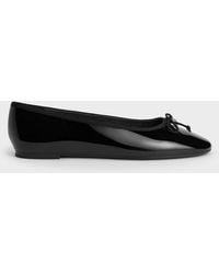 Charles & Keith - Patent Bow Ballet Flats - Lyst