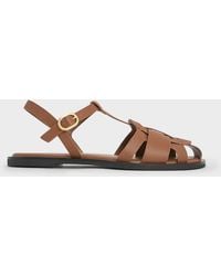 Charles & Keith - Easley T-Bar Caged Sandals - Lyst