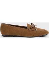 Charles & Keith - Leather & Suede Bow Loafers - Lyst