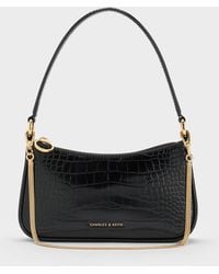 Charles & Keith - Elspeth Croc-Effect Chain-Link Shoulder Bag - Lyst