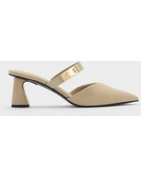 Charles & Keith - Lando Faux Suede Heeled Mules - Lyst