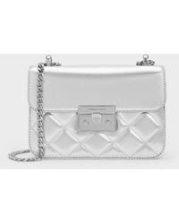 Charles & Keith - Alva Metallic Quilted Chain-Handle Bag - Lyst