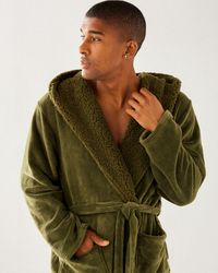 MATCHESFASHION Men Clothing Loungewear Bathrobes Intrecciato-jacquard Terry Bathrobe Mens Green 