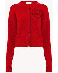 Chloé - Fitted Logo Cardigan - Lyst