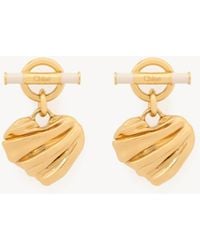 Chloé - The Pleated Heart Earrings - Lyst