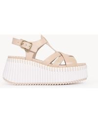 Chloé - Nama Wedge Sandal 100% Bovine Leather - Lyst