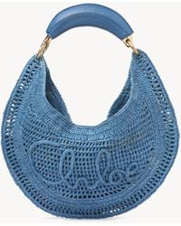 Chloé - ラフィア製Summer Bananaホーボーバッグ 婦人向け ブルー サイズ 指定外繊維（紙） 100% Bubalus Bubalis, Farmed, Coo Italy - Lyst