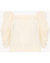 Chloé - Puff-Sleeve Pleated Top - Lyst